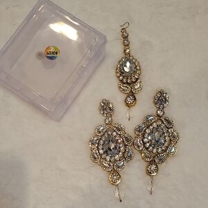 Indian Gold and Silver Statement Earrings